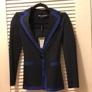 Emporio Armani Stretch Black And Blue Blazer